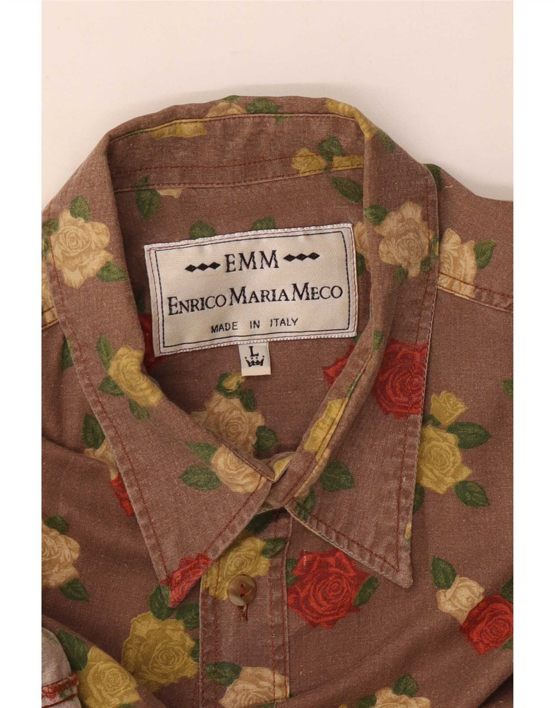 Chemise Homme Vintage Grand Marron Floral
