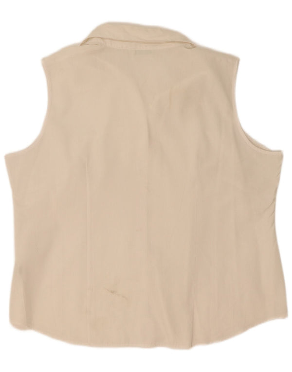 Marks & Spencer Chemise sans manches pour femme UK 20 2XL Blanc Polyester