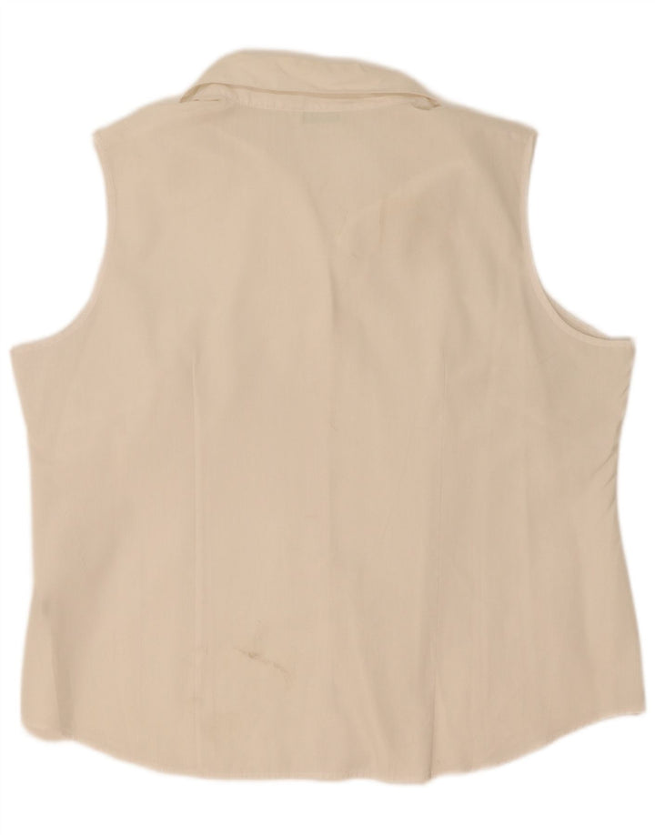 Marks & Spencer Chemise sans manches pour femme UK 20 2XL Blanc Polyester