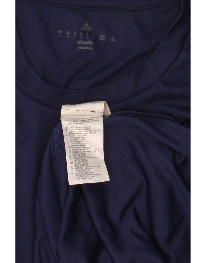 Adidas Hommes Climalite T-Shirt Haut Grand Bleu Marine Polyester