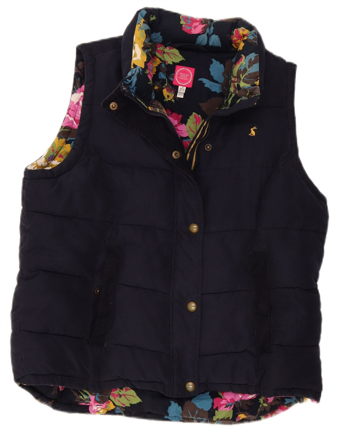 Joules Gilet rembourré pour femme UK 18 XL Bleu marine Polyester
