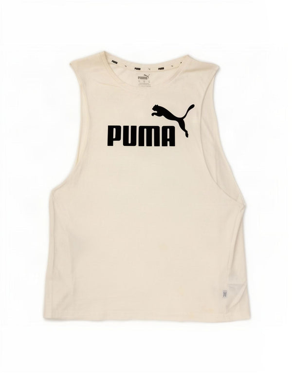 Puma Débardeur graphique surdimensionné pour femme UK 6 XS Blanc Coton