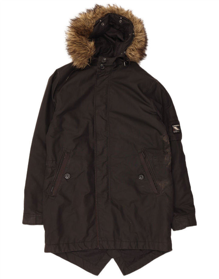 Superdry Parka à capuche pour homme UK 38 Kaki moyen