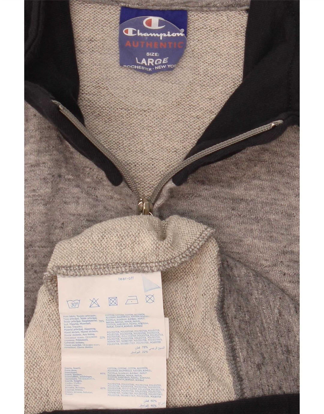 Champion Veste de survêtement pour homme Large Gris Colorblock Coton