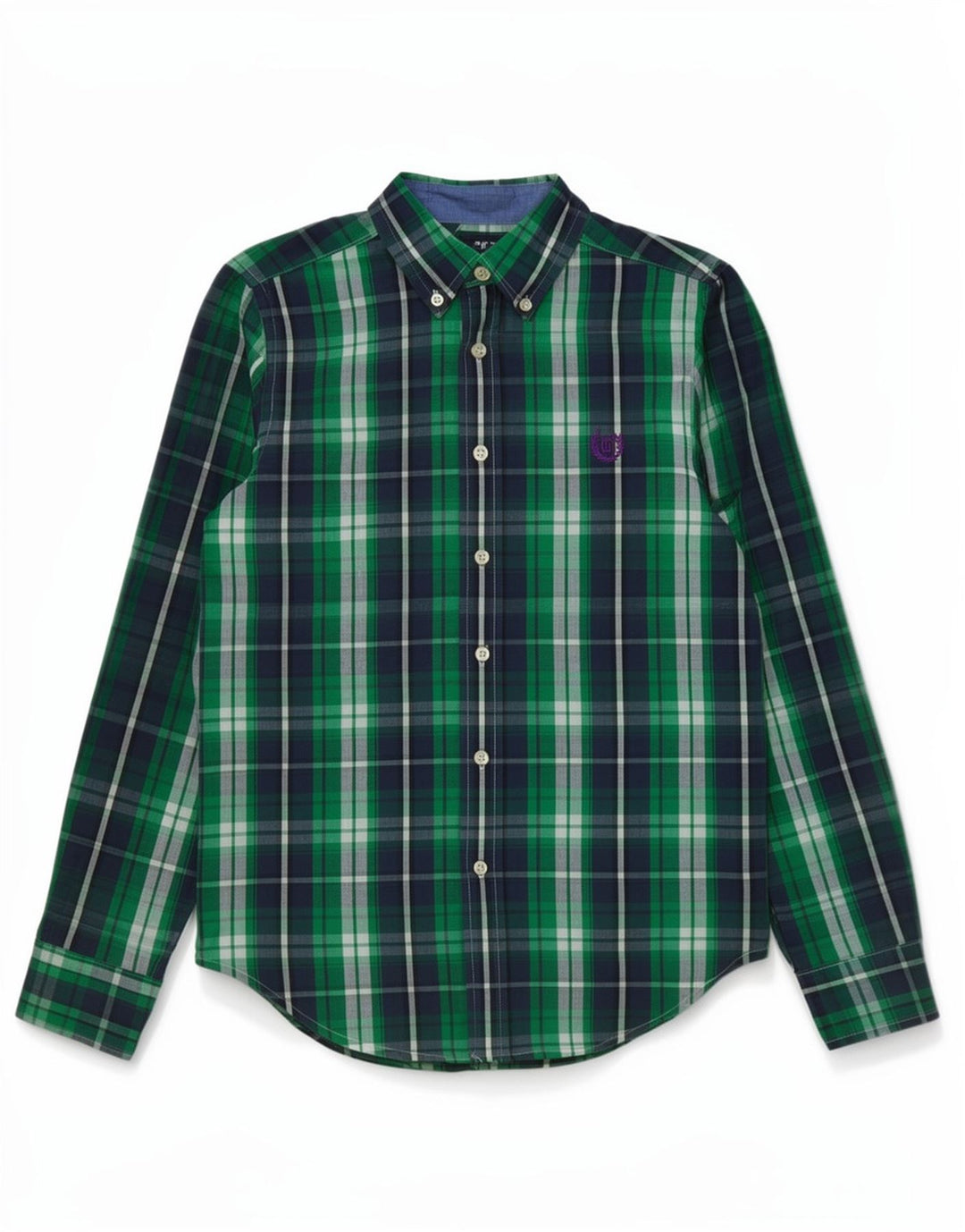 Chaps Chemise Garçon 10-11 ans Coton à Carreaux Vert Moyen