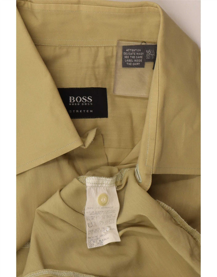 Hugo Boss Chemise Homme Taille 16 1/2 Grand Coton Kaki