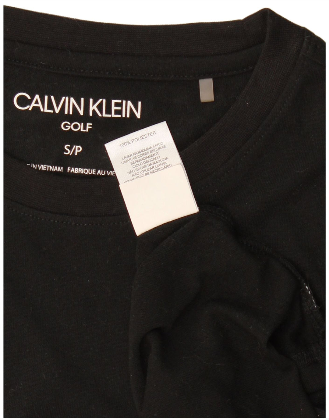 CALVIN KLEIN T-Shirt de Golf Homme Petit Noir Polyester