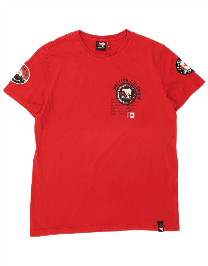 Canada T-shirt graphique pour homme en coton rouge moyen