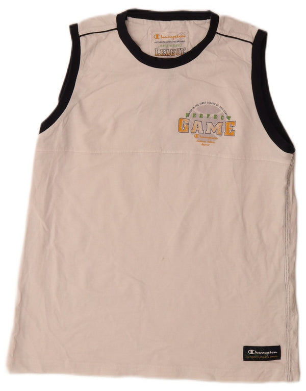 Champion Débardeur Graphique Garçon 13-14 Ans XL Blanc Colorblock Coton