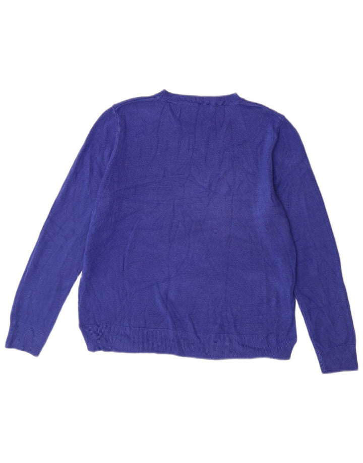 Marks & Spencer Pull à col rond pour femme UK 14 Bleu moyen