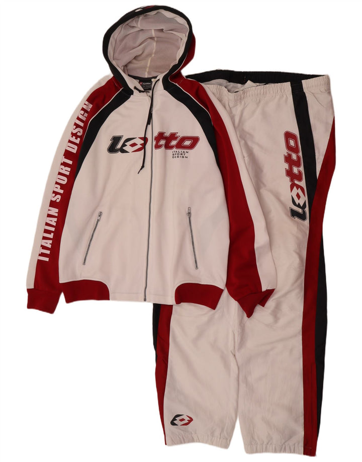 Lotto Survêtement complet graphique pour homme 2XL Blanc Colorblock Polyester