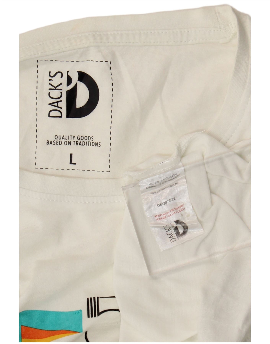 Dack's T-Shirt Graphique Homme Grand Blanc Coton