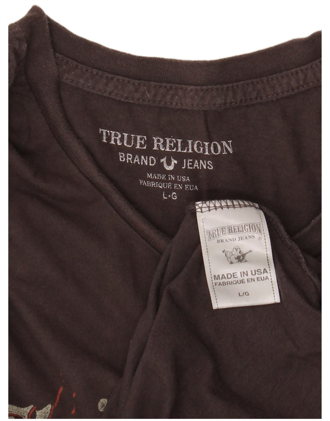 True Religion T-shirt graphique pour homme en coton gris Taille L