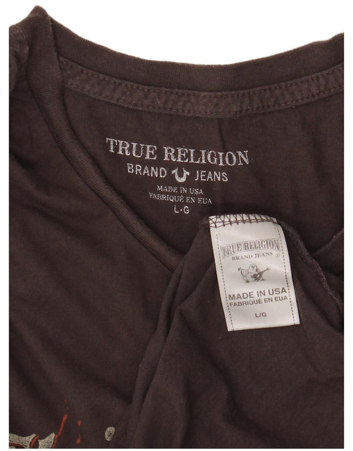 True Religion T-shirt graphique pour homme en coton gris Taille L