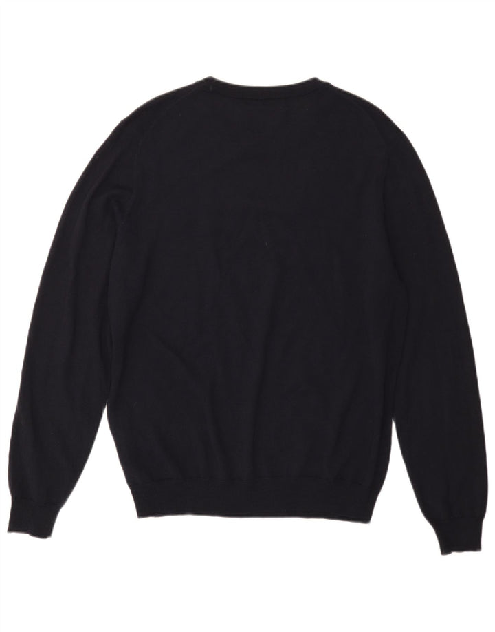 Replay Pull Col Rond Homme Bleu Marine Moyen Laine Mérinos