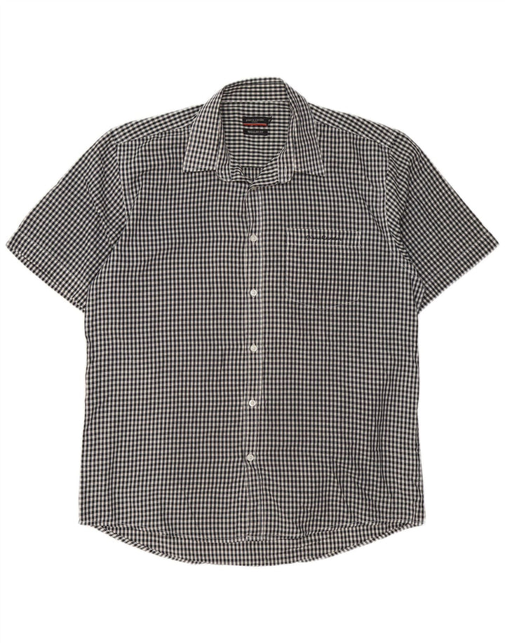 Pierre Cardin Chemise à manches courtes pour homme Coupe régulière XL Vichy noir