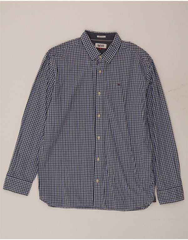 Tommy Hilfiger Chemise Regular Fit XL en coton vichy bleu pour homme