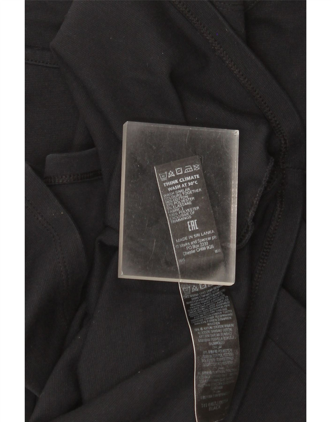 Marks & Spencer Tunique à manches 3/4 pour femme UK 12 en coton noir moyen