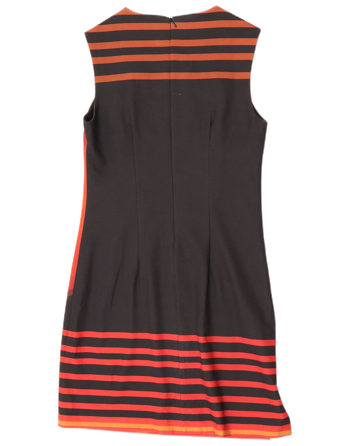 Desigual Robe droite sans manches graphique pour femme EU 38 Rayé noir moyen