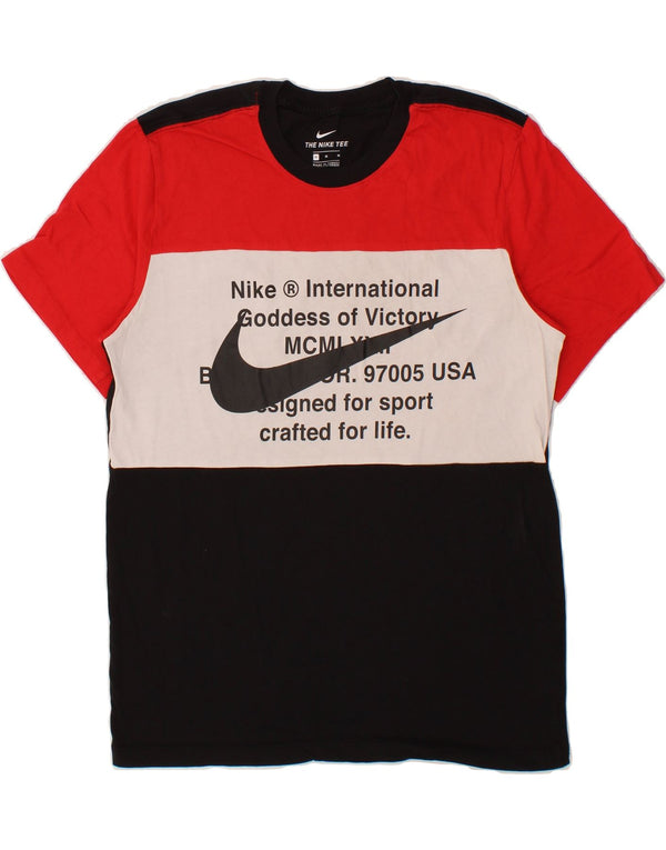 NIKE T-shirt graphique pour homme en coton color block noir moyen