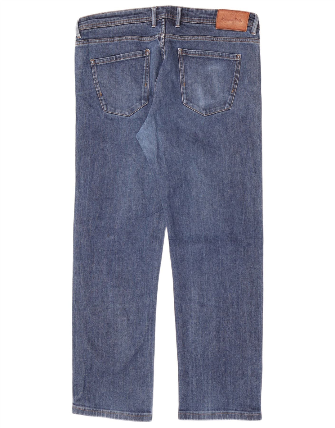 Massimo Dutti Jean droit coupe régulière pour femme EU 44 Large W34 L28 Bleu