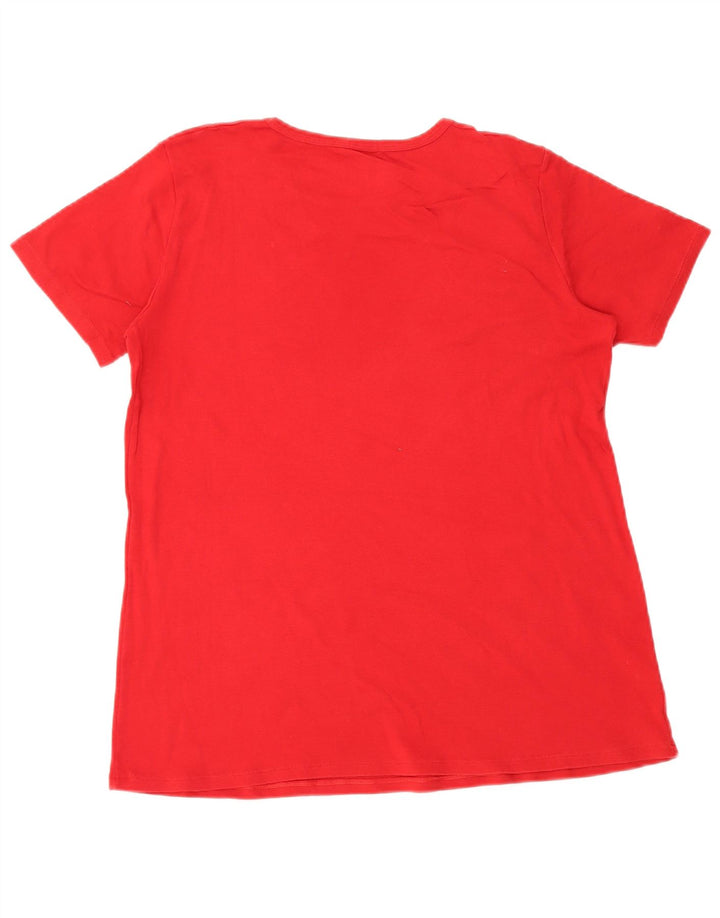 BENETTON T-Shirt Femme Top UK 14 Rouge Moyen