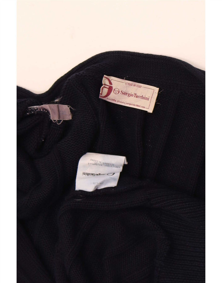 Sergio Tacchini Pull Cardigan Homme Bleu Marine Moyen Coton