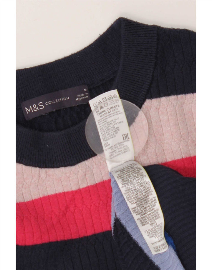 Marks & Spencer Pull ras du cou pour femme UK 16 Large Multicolore