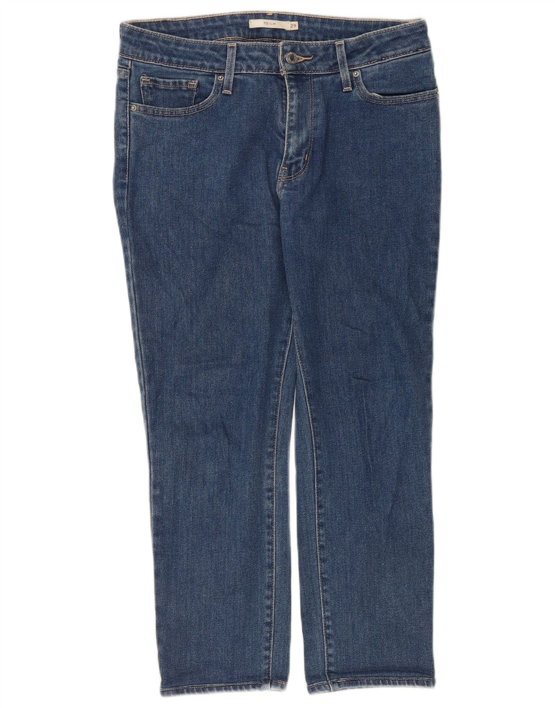 LEVI'S Jean Slim Court 712 Femme W29 L24 Bleu Coton