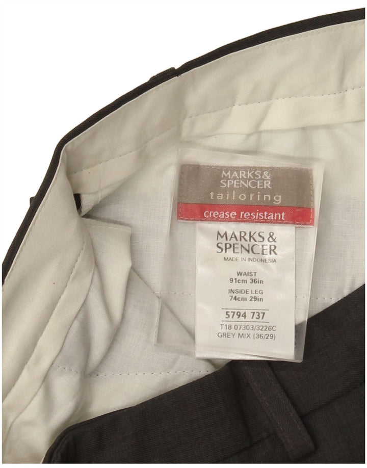 Marks & Spencer Pantalon de costume pour homme W36 L29 Gris Polyester