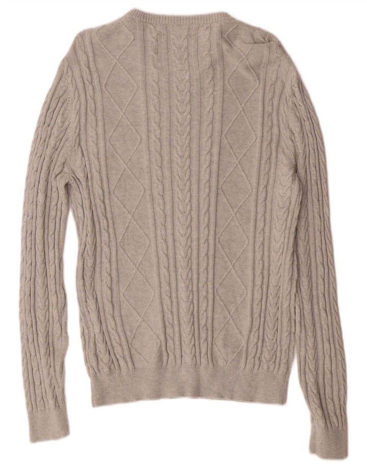 Jack Wills Pull à col rond pour homme Gris moyen Coton classique