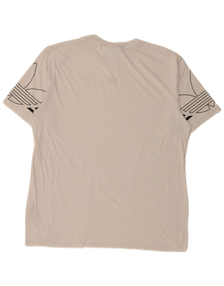 Adidas T-shirt graphique pour hommes, grand, en coton blanc