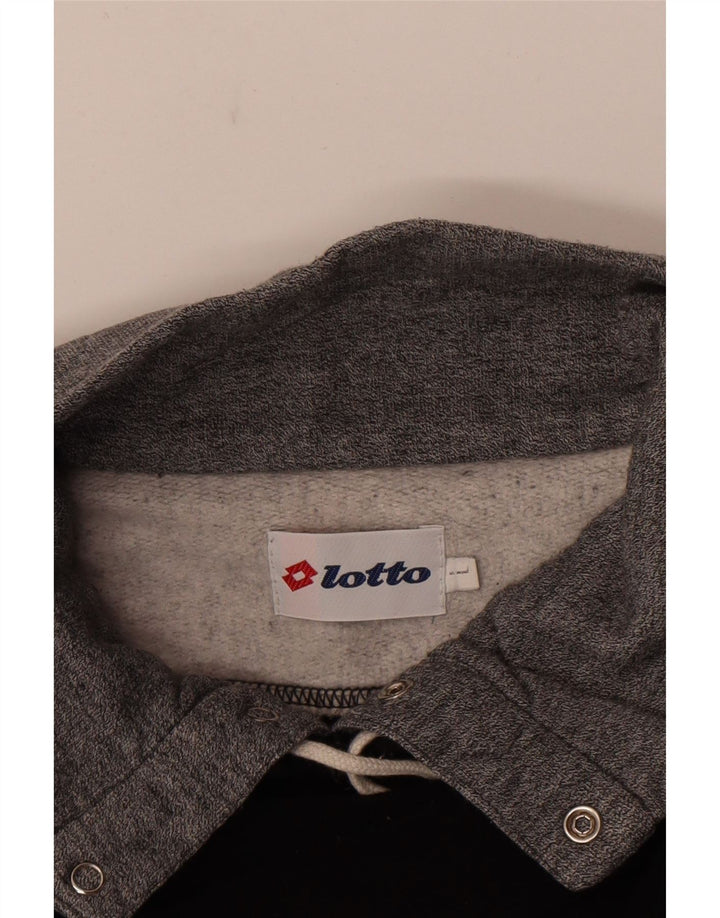 Lotto Sweat-shirt graphique à col boutonné pour homme, grand color block noir