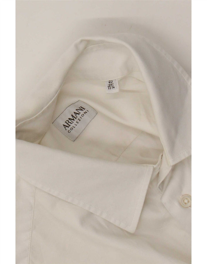 Armani Collezioni Chemise Homme Taille 40 15 3/4 Moyen Blanc