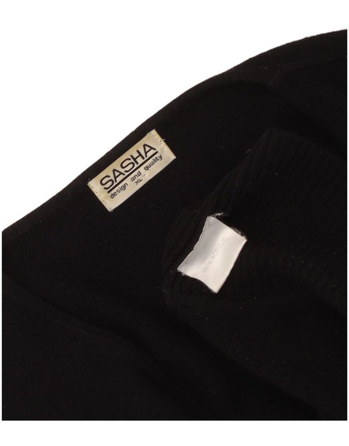 Sasha Pull col V pour femme UK 18 XL Acrylique Noir