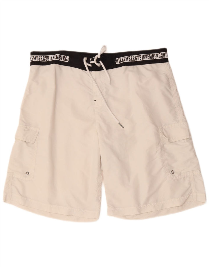 Bikkembergs Short de Bain Graphic Cargo Homme XL Blanc Colorblock