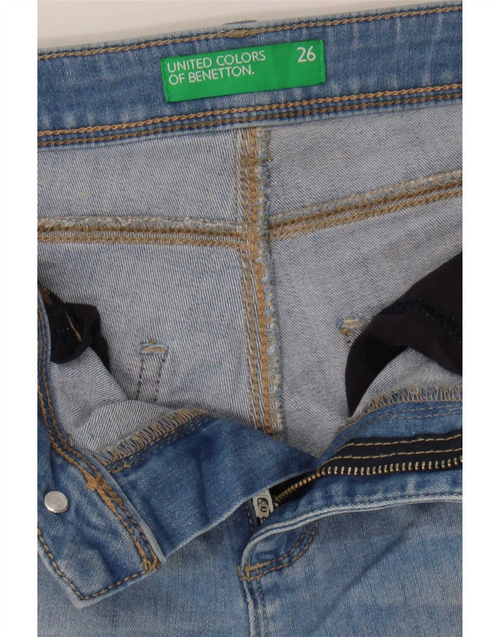 Benetton Jean bootcut slim effet vieilli pour femme W26 L31 Bleu