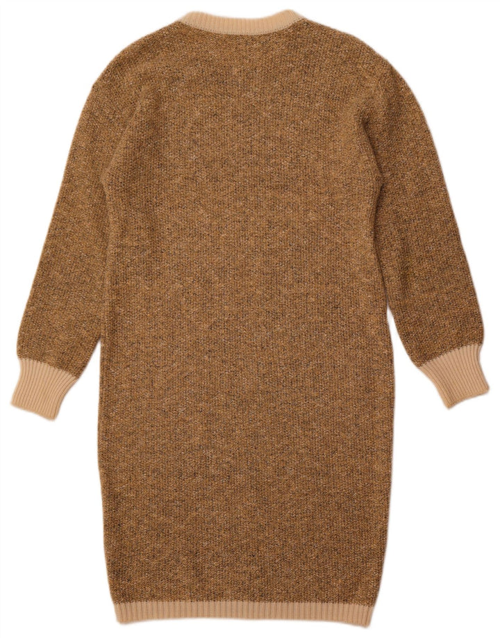 ELLE ERRE Robe pull à manches longues pour femme IT 42 Laine marron moyen