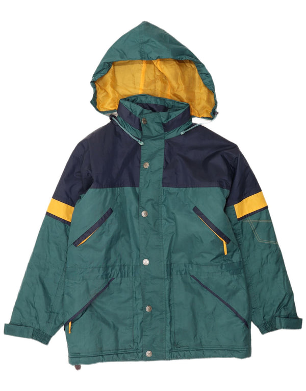 veste de pluie à capuche vintage pour hommes UK 42 XL Nylon colorblock vert