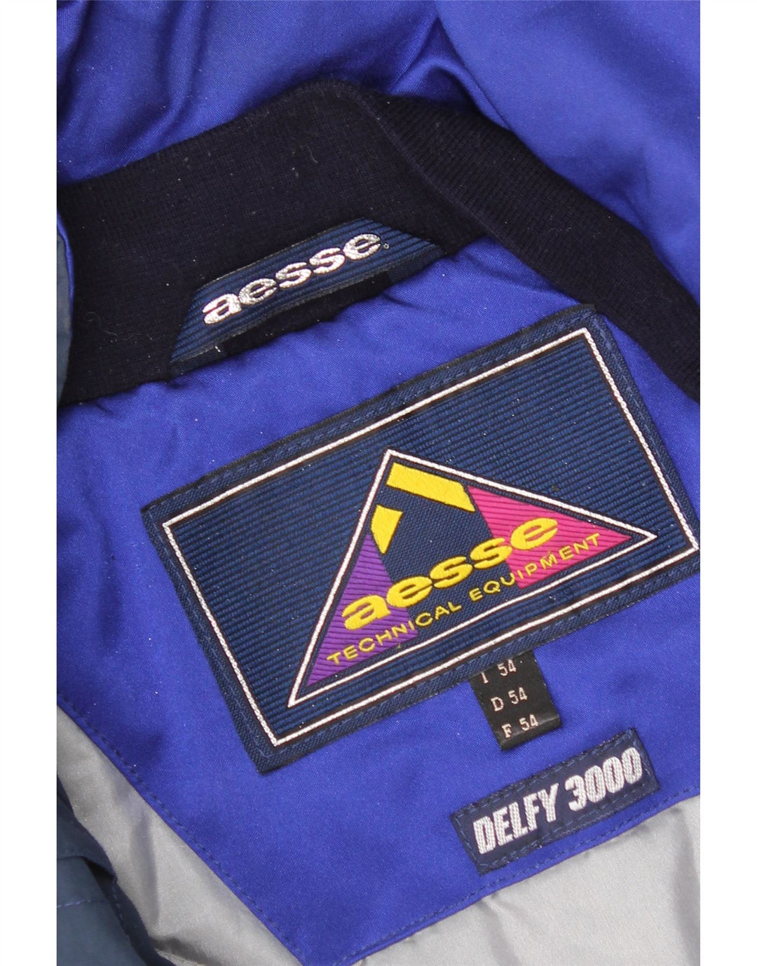 Aesse Veste de ski à capuche pour homme IT 54 2XL Bleu Colourblock