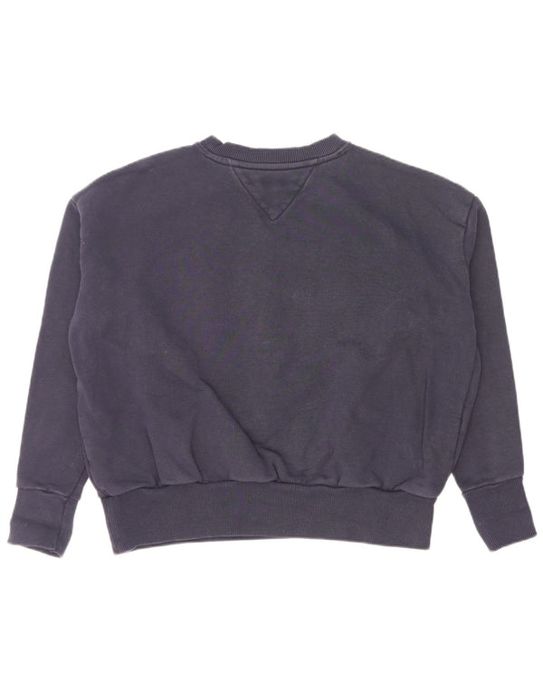 Tommy Hilfiger Womens Graphic Sweatshirt Jumper UK 10 Small Navy Blue