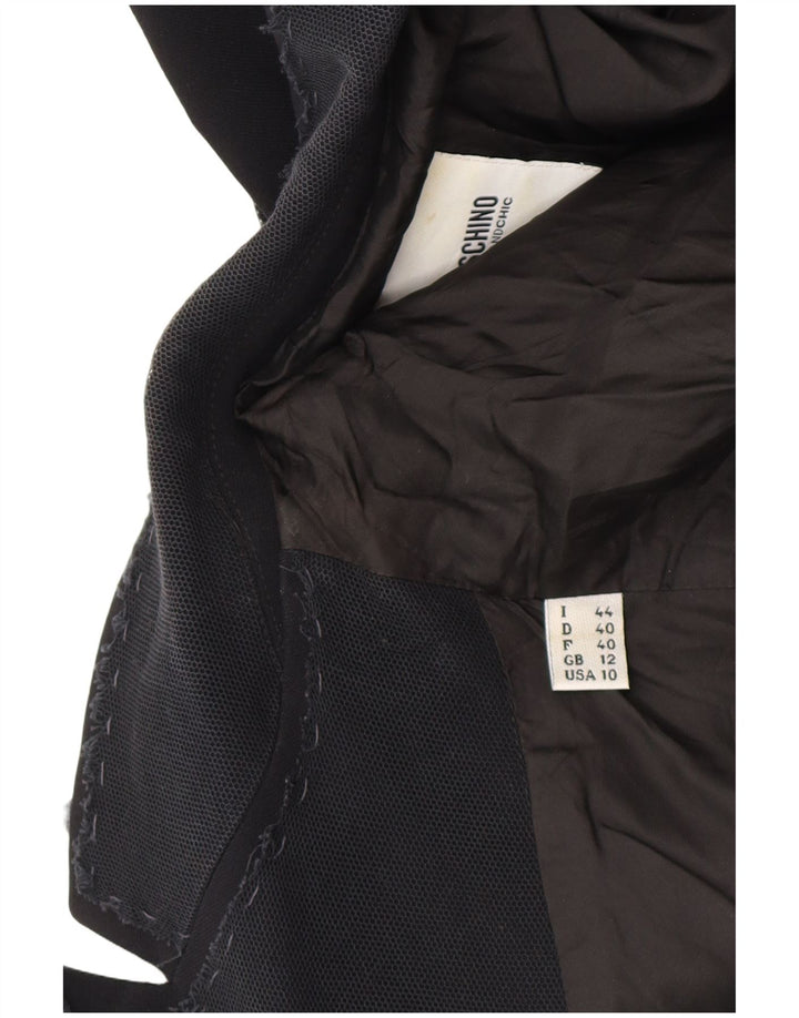 Moschino Veste blazer pas cher et chic pour femme UK 12 Rayonne noire moyenne