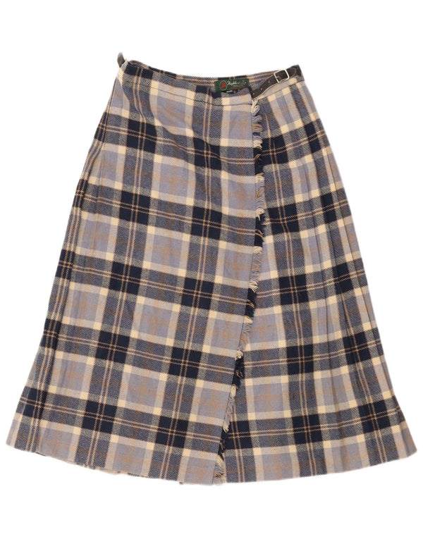Highland Womens Wrap Jupe EU 38 Moyen W28 Bleu Marine Plaid Laine