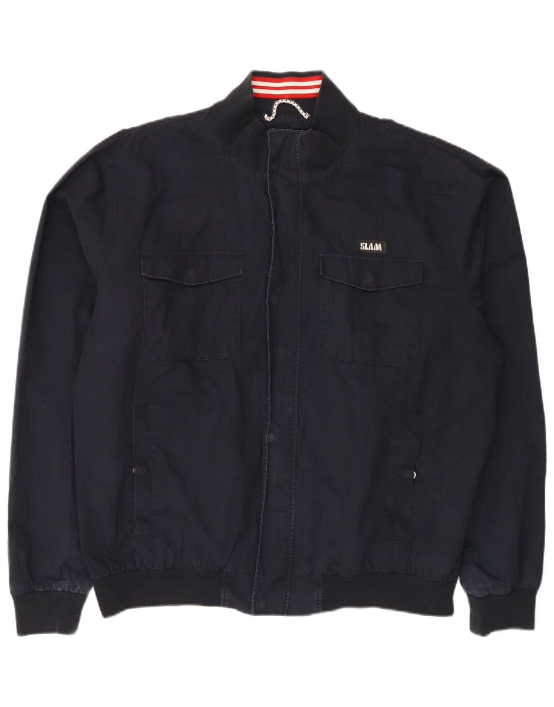 Slam Veste Bomber Homme UK 46 3XL Bleu Marine Coton
