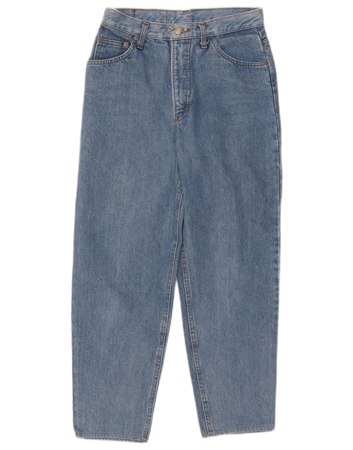 Jeans fuselés courts vintage pour femmes W28 L25 Bleu
