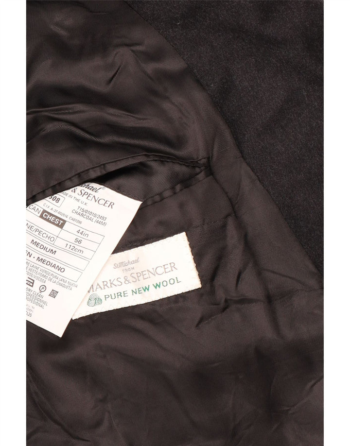 Marks & Spencer Veste blazer double boutonnage pour homme UK 44 XL Gris laine vierge