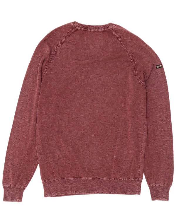 Superdry Sweat-shirt pour homme en coton bordeaux Large