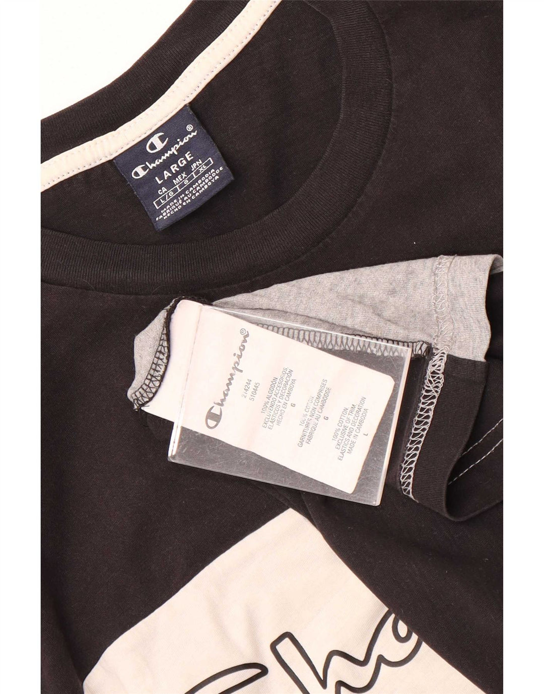 Champion T-Shirt Graphique Homme Grand Coton Colorblock Multicolore