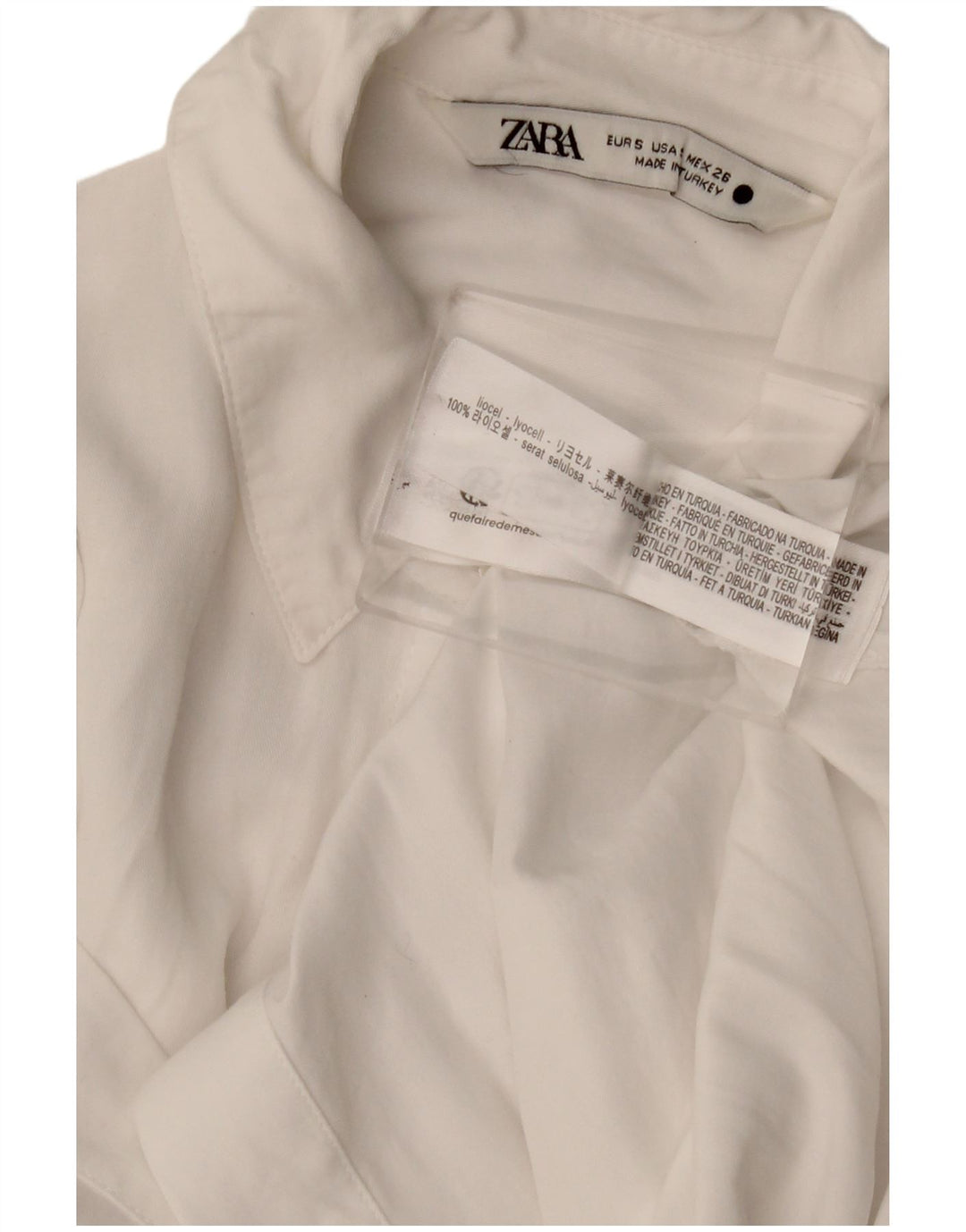 Chemise Femme Zara UK 10 Petit Lyocell Blanc