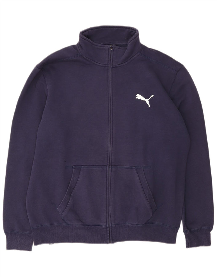 Puma Veste de survêtement pour homme en coton bleu marine Taille L
